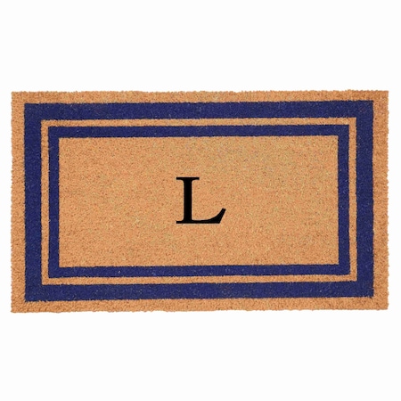 Calloway Mills Monogram Door Mat, Natural, Dark Blue, 18 in W x 30 in L 153001830L